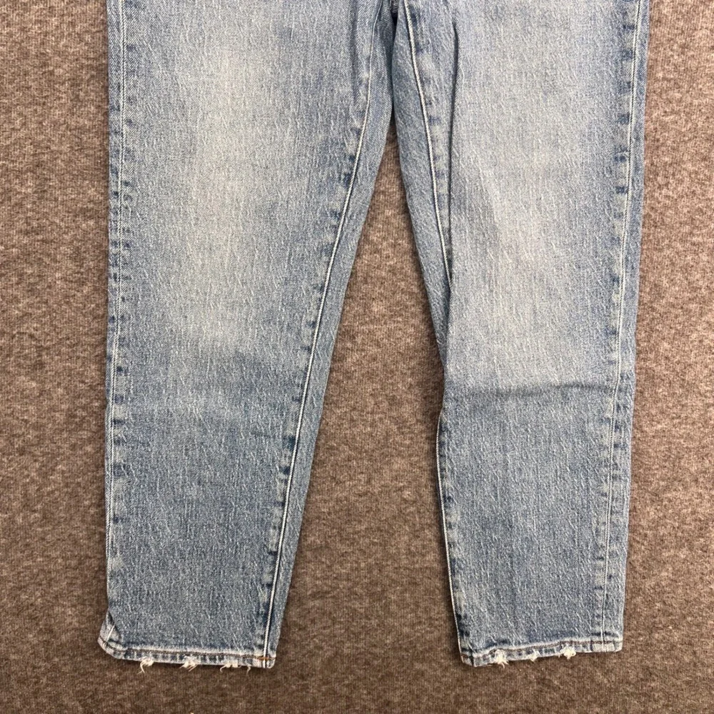 Madewell Classic Straight Jean High Rise Crop Light Wash Raw Hem Womens Size 26 - Picture 4 of 14